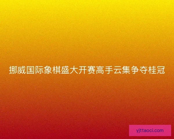 挪威国际象棋盛大开赛高手云集争夺桂冠